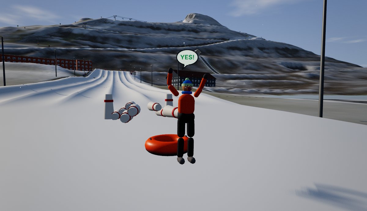 Tube Bowling in White Steel 2, the rider cheering after knocking down the pins